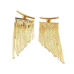 Rack Plating Brass Ear Studs, Long-Lasting Plated Tassel Earring for Women, Cadmium Free & Lead Free, Real 18K Gold Plated, 51mm, Pin: 1mm(EJEW-P226-16G)