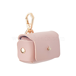 Portable Imitation Leather Earring Storage Case, with Swivel Clasps, Bag Shape, Pink, 70mm, Bag: 43x69.5x42mm(FIND-WH0152-608)