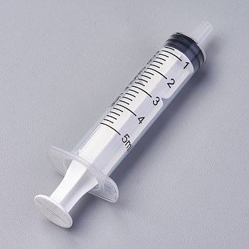 Screw Type Hand Push Glue Dispensing Syringe(without needle), Clear, 84x26.5x17mm, Capacity: 5ml