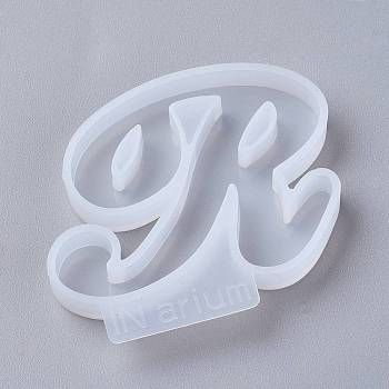 Letter DIY Silicone Molds, For UV Resin, Epoxy Resin Jewelry Making, Letter.R, 48x60x8mm, Inner Diameter: 39x44mm