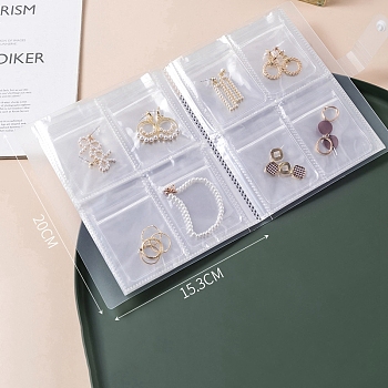 160 Pockets Transparent Jewelry Storage Book, with  Zip Lock Bags, Jewelry Storage Organizer for Rings Necklaces Bracelets Earrings Jewelry Beads, Clear, 20x15.3cm