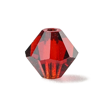 Preciosa&reg Crystal Beads, Czech Crystal, Bicone(451 69 302 Rondelle), 90091 Vivid Siam, 4mm, Hole: 0.8mm