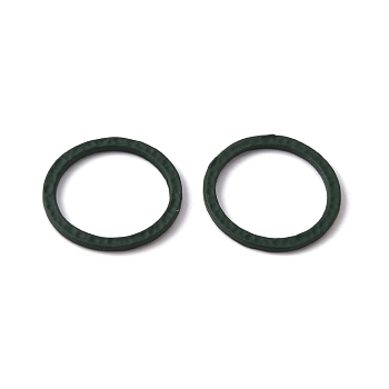 Spray Painted Alloy Linking Rings, Round Ring, Dark Green, 18x1mm, Inner Diameter: 15mm