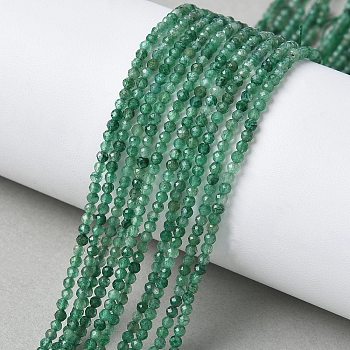 Natural Fuchsite Beads Strands, Faceted, Round, 2mm, Hole: 0.5mm, about 203pcs/strand, 15.55''(39.5cm)