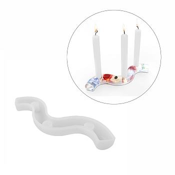 DIY Candle Holder Silicone Molds, Resin Casting Molds, for UV Resin & Epoxy Resin Craft Making, White, 285x39x32mm, Inner Diameter: 23mm