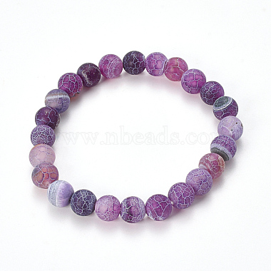 Natural Weathered Agate Beaded Stretch Bracelets(X-BJEW-Q692-01D)-1