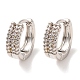Brass Micro Pave Cubic Zirconia Hoop Earrings(KK-CBA90BB-07P)-4
