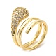 Brass Micro Pave Cubic Zirconia Wrap Cuff Rings(RJEW-P098-18G)-1