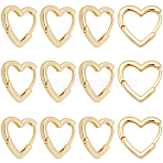 6 Pairs Brass Huggie Hoop Earrings, Long-Lasting Plated, Heart, Real 18K Gold Plated, 16.5x16x2mm, Pin: 1mm(EJEW-BBC0002-24)