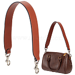 Leather Bag Straps, Webbing Bag Straps, with Alloy Clasps, Purse Making Accessories, Platinum, Sienna, 570x40mm(PURS-CL0001-48A)