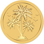 Plastic Self Adhesive Gold Foil Embossed Stickers, Medal Decoration Sticker, Coconut Tree, 5x5cm(DIY-WH0575-063)