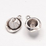 Western Cowboy 3D Hat Theme Tibetan Style Alloy Charms, Cadmium Free & Lead Free, Antique Silver, 17x13x6mm, Hole: 2mm(TIBEP-EA13640Y-LF)