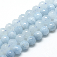 Natural Aquamarine Beads Strands, Grade A, Round, 6~7mm, Hole: 1mm, about 60~67pcs/strand, 15.7 inch(X-G-R446-6mm-05)