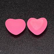 Transparent Resin Cabochons, Imitation Jell, Heart, Hot Pink, 15.5x19x12mm(RESI-CJC0013-05C)