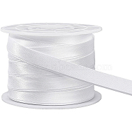12.5M Satin Piping Trim, Cotton for Cheongsam, Clothing Decoration, with 1Pc Plastic Spools, White, 3/8 inch(10mm)(OCOR-BC0002-15A)
