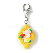Resin Pendant Decorations, with Zinc Alloy Lobster Claw Clasps, Food, 47mm.(HJEW-JM01784-01)