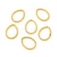 50Pcs Iron Linking Rings, Textured Open Rings, Golden, Teardrop, 18x14x2mm, Inner Diameter: 11x15mm(IFIN-E017-02A-G)