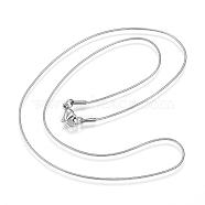 304 Stainless Steel Snake Chain Necklaces, with Lobster Claw Clasps, Stainless Steel Color, 18.1 inch(46cm), 0.9mm(NJEW-D285-02P)