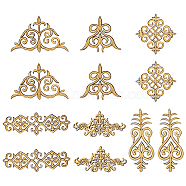 12Pcs 6 Styles Polyester Computerized Embroidery Iron on/Sew on Patches, Ethnic Style Metallic Thread Embroidery Appliques, with Adhesive Back, Floral & Triangle, Mixed Patterns, 70~200x80~203x1.5mm, 2pcs/style(PATC-NB0001-18)