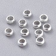 201 Stainless Steel Spacer Beads, Rondelle, Silver, 2.5x1mm, Hole: 1.4mm(STAS-K210-40C-S)