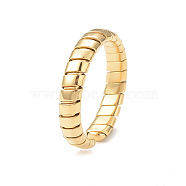 Ion Plating(IP) 304 Stainless Steel Spiral Open Cuff Ring for Women, Real 14K Gold Plated, Inner Diameter: 17mm(RJEW-I096-15G)