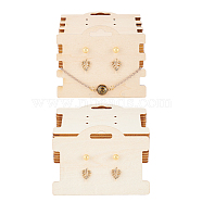 Wood Earring Display Card with Hanging Hole, Jewelry Display Cards for Earring Necklace Display, Rectangle, 9~10x7.15~7.3x0.3cm, 12pcs/style, 2 styles, 24pcs(DIY-WH0320-20I)