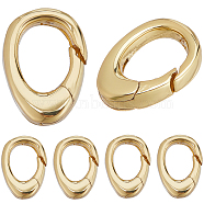 6Pcs Brass Spring Gate Rings, Cadmium Free & Nickel Free & Lead Free, Oval Ring, Real 18K Gold Plated, 9x7x2mm, Hole: 4.5x5.5mm(KK-SC0003-80)
