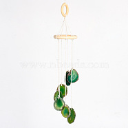 Nuggets Natural Agate Wind Chime, for Outdoor Home Garden Decor Geode Hanging Decorations , Green, 315mm(PW23051613737)