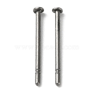 Titanium Stud Earring Findings, Screw Earring Pins, Platinum, 12x1.7mm, Pin: 0.7mm(FIND-R096-02A-P)