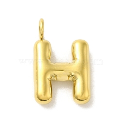 304 Stainless Steel Pendants, Real 14K Gold Plated, Letter Charm, Letter H, 24x15x5mm, Hole: 4mm(STAS-K263-47G-H)