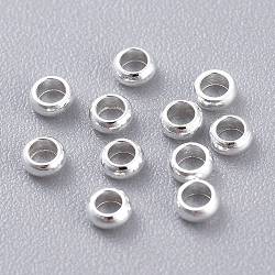 201 Stainless Steel Spacer Beads, Rondelle, Silver, 2.5x1mm, Hole: 1.4mm(STAS-K210-40C-S)