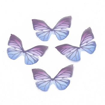 Two Tone Polyester Fabric Wings Crafts Decoration Wings Crafts Decoration, for DIY Jewelry Crafts Earring Necklace Hair Clip Decoration, Butterfly Wing, Old Rose, 21x30mm