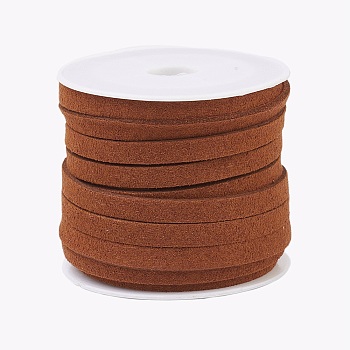 Faux Suede Cord, Faux Suede Lace, Sienna, 5x1.5mm, about 5.46 yards(5m)/roll, 25rolls/bag