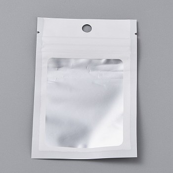 Plastic Zip Lock Bag, Gradient Color Storage Bags, Self Seal Bag, Top Seal, with Window and Hang Hole, Rectangle, White, 12x8x0.25cm, Unilateral Thickness: 3.1 Mil(0.08mm), 95~100pcs/bag