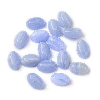 Synthetic Blue Lace Agate Cabochons, Oval, 6x4x2~2.5mm