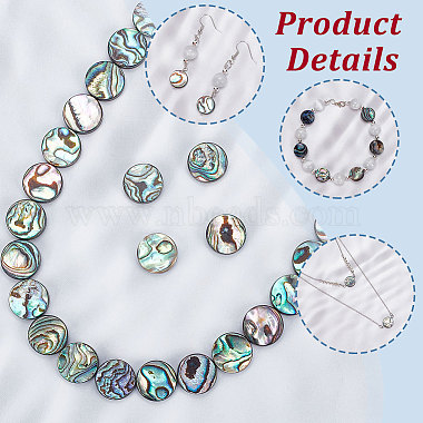 Elite 1 Strand Natural Abalone Shell/Paua Shell Beads Strands(BSHE-PH0001-31)-4