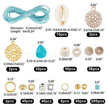 ARRICRAFT DIY Natural Shell & Gemstone Stretch Bracelet Making Kit(DIY-AR0002-51)-2