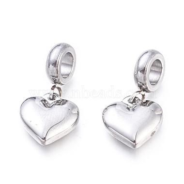 23mm Heart Stainless Steel Dangle Beads