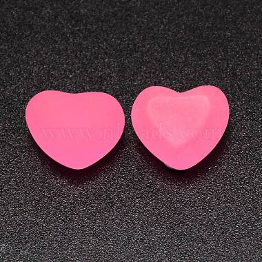 Hot Pink Heart Resin Cabochons