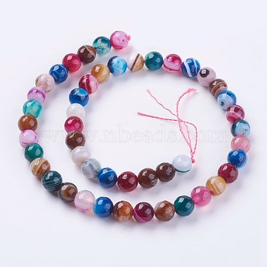 Natural Striped Agate/Banded Agate Beads Strands(G-G581-8mm-17)-2