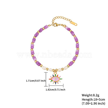 Stainless Steel Enamel Eye Charm Bracelets(TE3373-1)-3