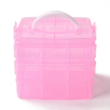 Pearl Pink Rectangle Plastic Jewelry Box