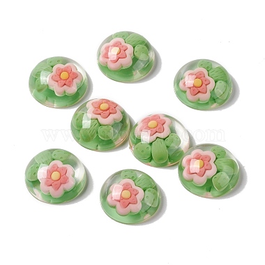 Lime Green Half Round Resin Cabochons