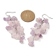 boucles d'oreilles pendantes en quartz rose naturel et puces d'améthyste(EJEW-JE05369)-2