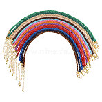 14Pcs 14 Styles Polyester Braided Round Cord Necklace Making, with Brass Findings, Golden, Mixed Color, 14.84 inch(37.7cm), 1pc/style(NJEW-PH01638)