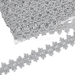 Polyester Wavy Lace Ribbon, for Garment Accessories, Silver, 1-1/4 inch(32mm), 20yards/set(OCOR-WH0082-365B)