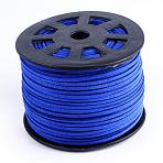 Faux Suede Cords, Faux Suede Lace, Blue, 1/8 inch(3mm)x1.5mm, about 96.24~98.43 Yards(88~90m)/Roll(LW-S028-55)