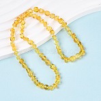 Natural Amber Nuggets Beaded Necklaces, with Plastic Screw Clasps, Yellow, 19.17 inch(48.7cm)(NJEW-T019-10)