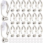 36Pcs Brass Clip-on Earring Converters Findings, with 36Pcs Comfort Silicone Clip on Earring Pads, Platinum, 19x6x9mm, Hole: 1mm(KK-SP0001-10P)