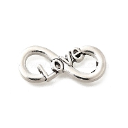 Tibetan Style Alloy Love Infinity Linking Rings, Cadmium Free & Lead Free, Antique Silver, 8x18.5x1.5mm, Hole: 3.5x5mm and 4x4.5mm(PALLOY-D291-22AS)